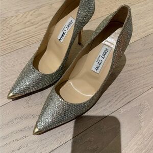 Jimmy Choo Champagne Gold Heels Sparkle EU39